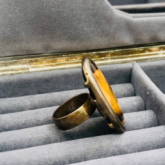 Vintage Retro Statement Cocktail Tigers Ring - Picture 2 of 9